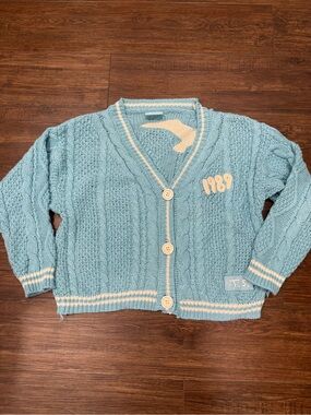 Taylor Swift 1989 Cable Knit Cardigan with Cream Trim